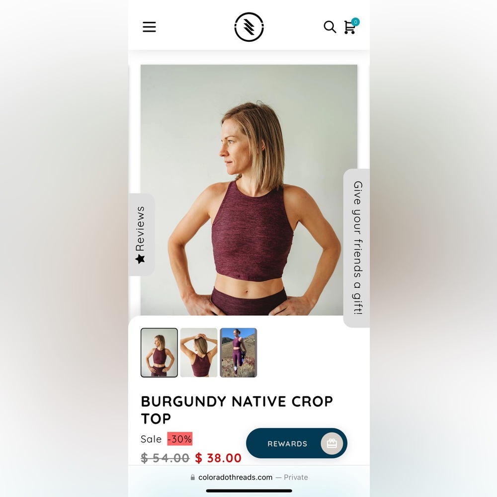 Colorado Threads - Burgundy Native Crop Top